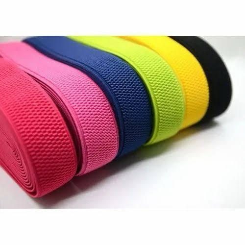 Coloured woven elastic bands